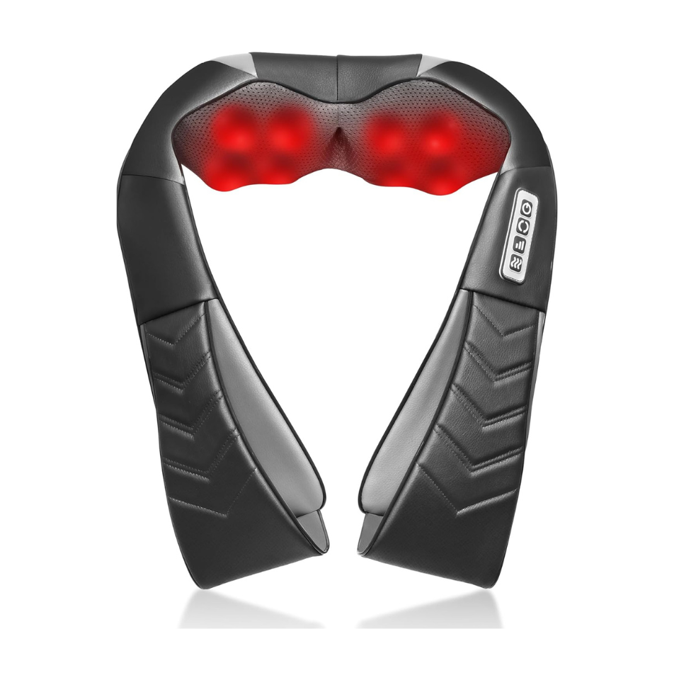 UFFAE Shiatsu Neck Back Massager Heat Deep Tissue Kneading Electric Black